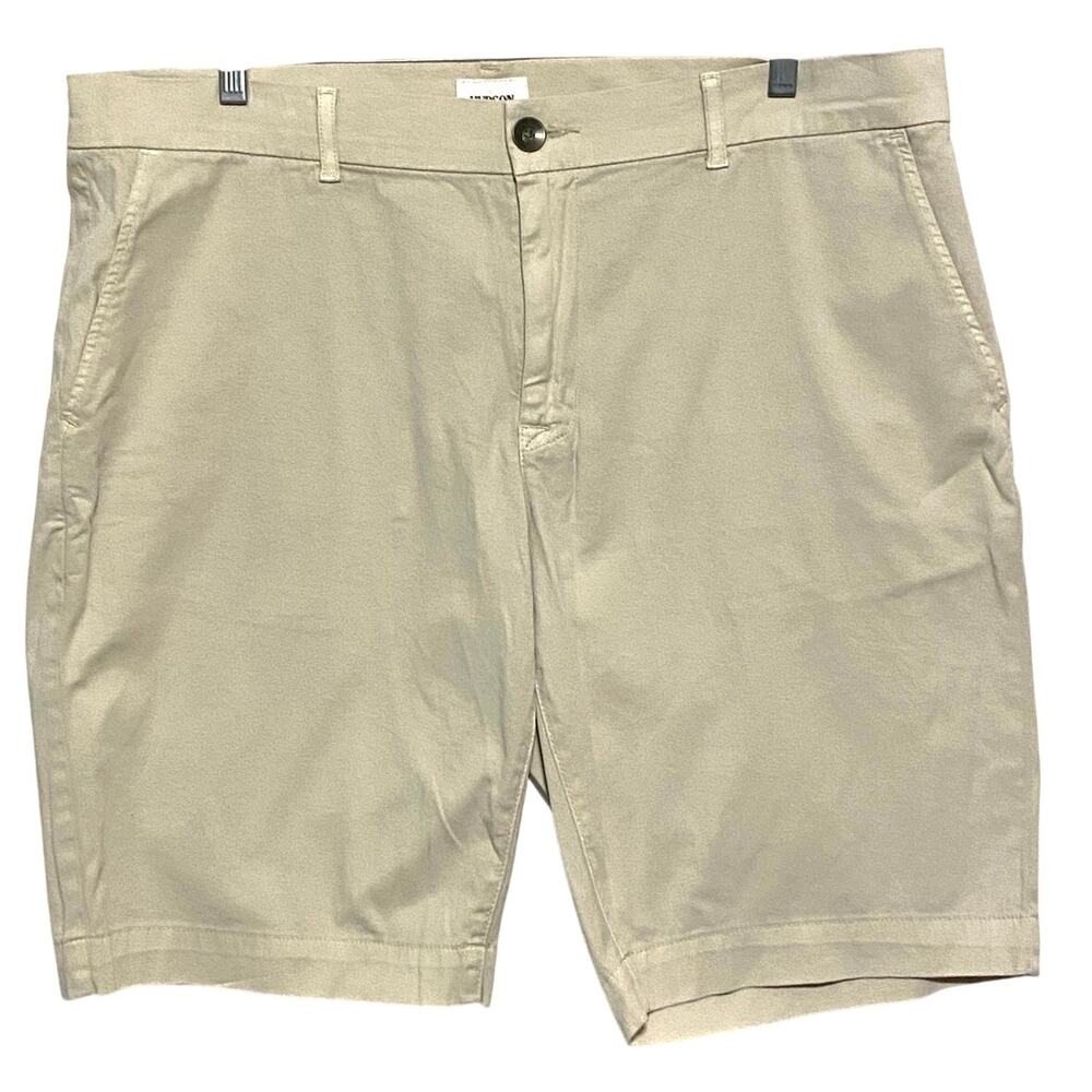 Hudson Chino Khaki Shorts Men 38 Classic Casual Preppy Stretch Flat Front Pocket